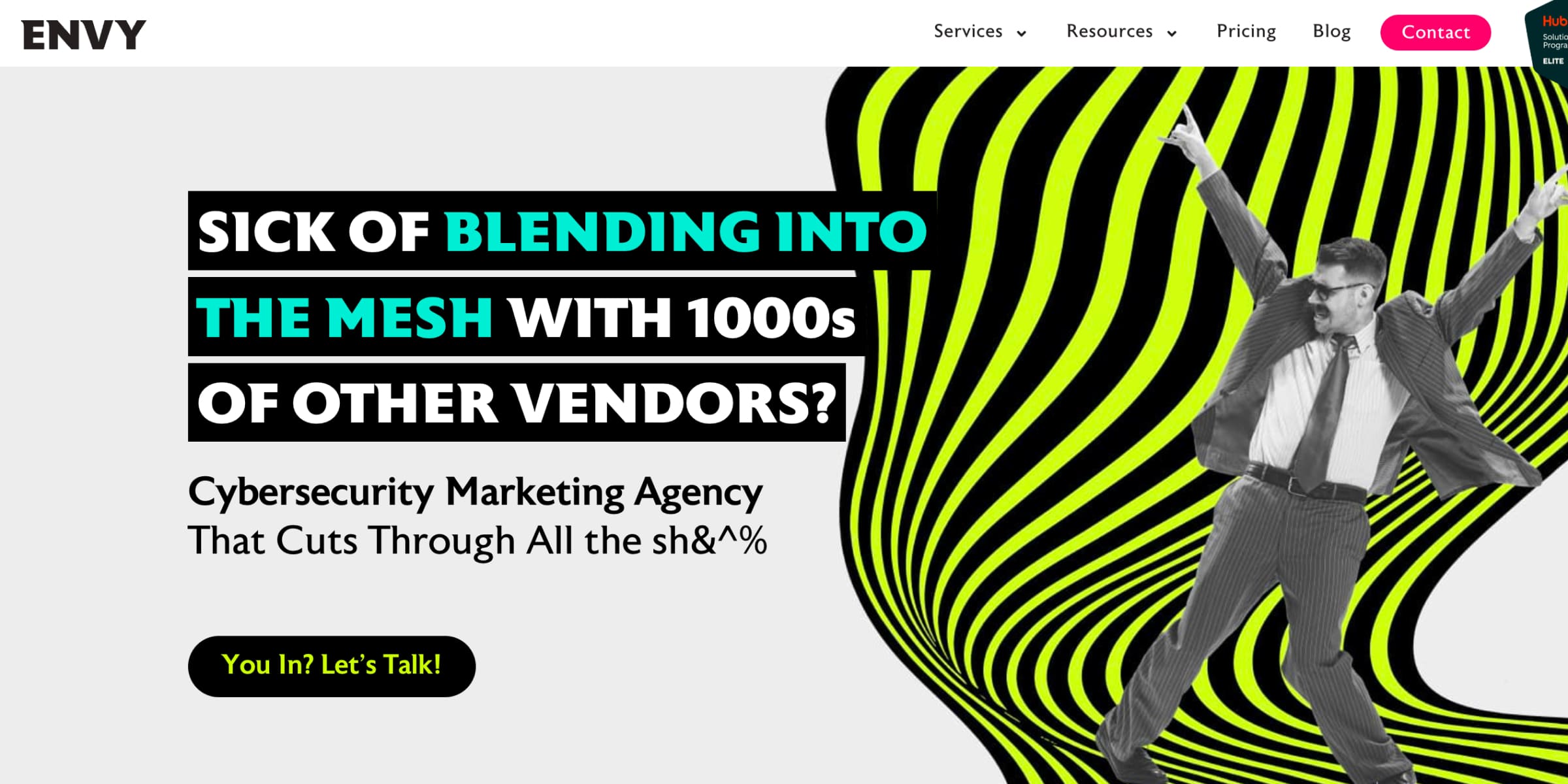 Envy Cybersecurity Marketing Agency Landing Page