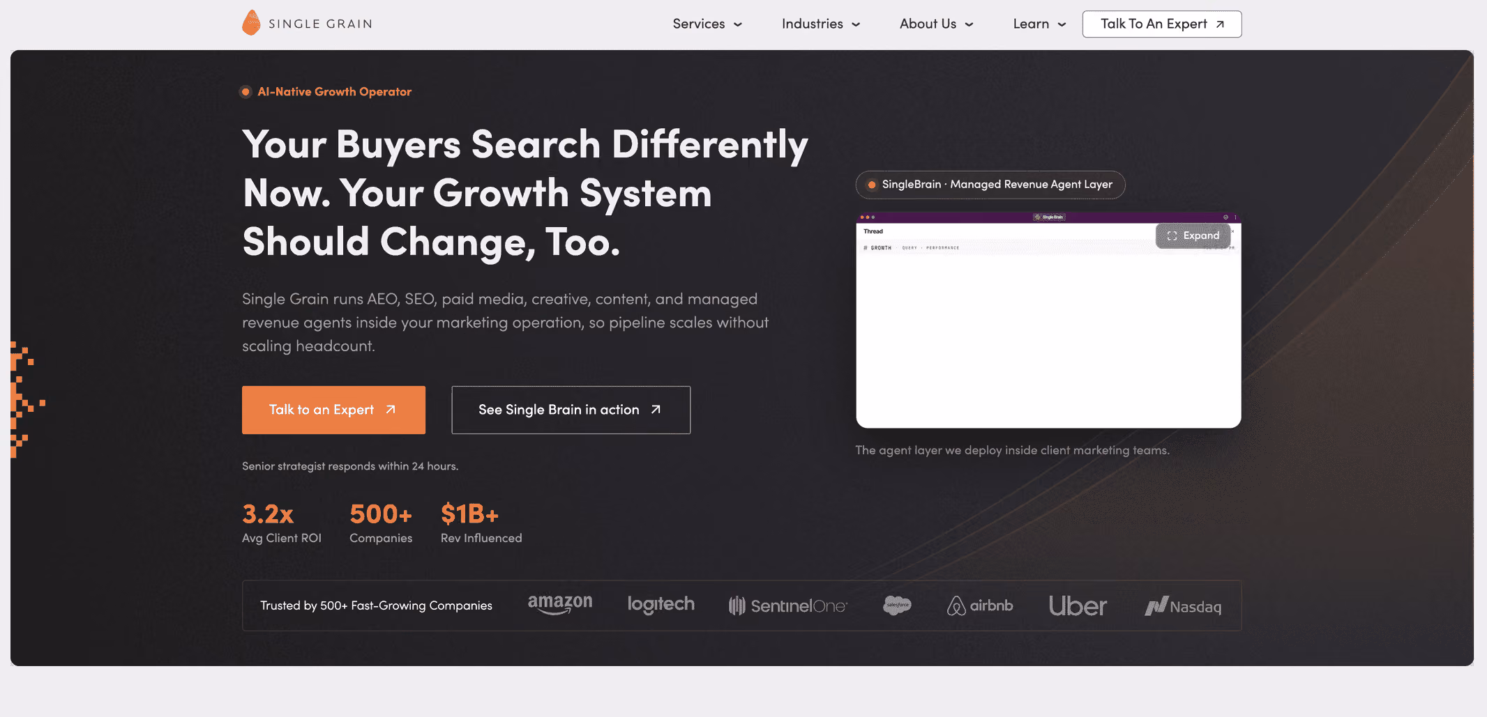 Single Grain homepage