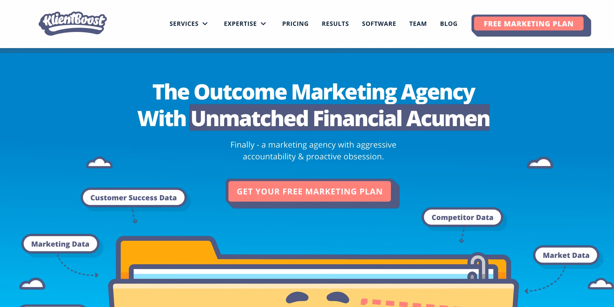 KlientBoost Homepage Screenshot