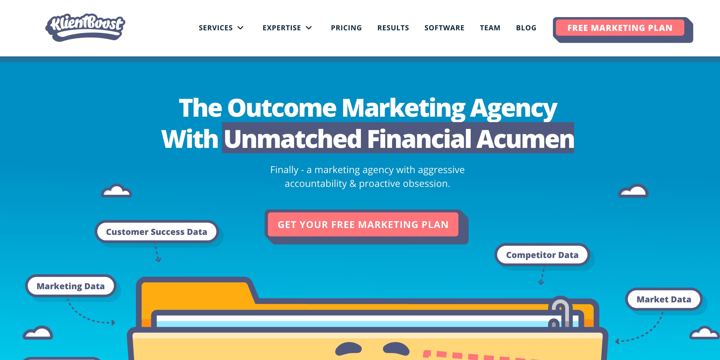 KlientBoost Homepage Screenshot