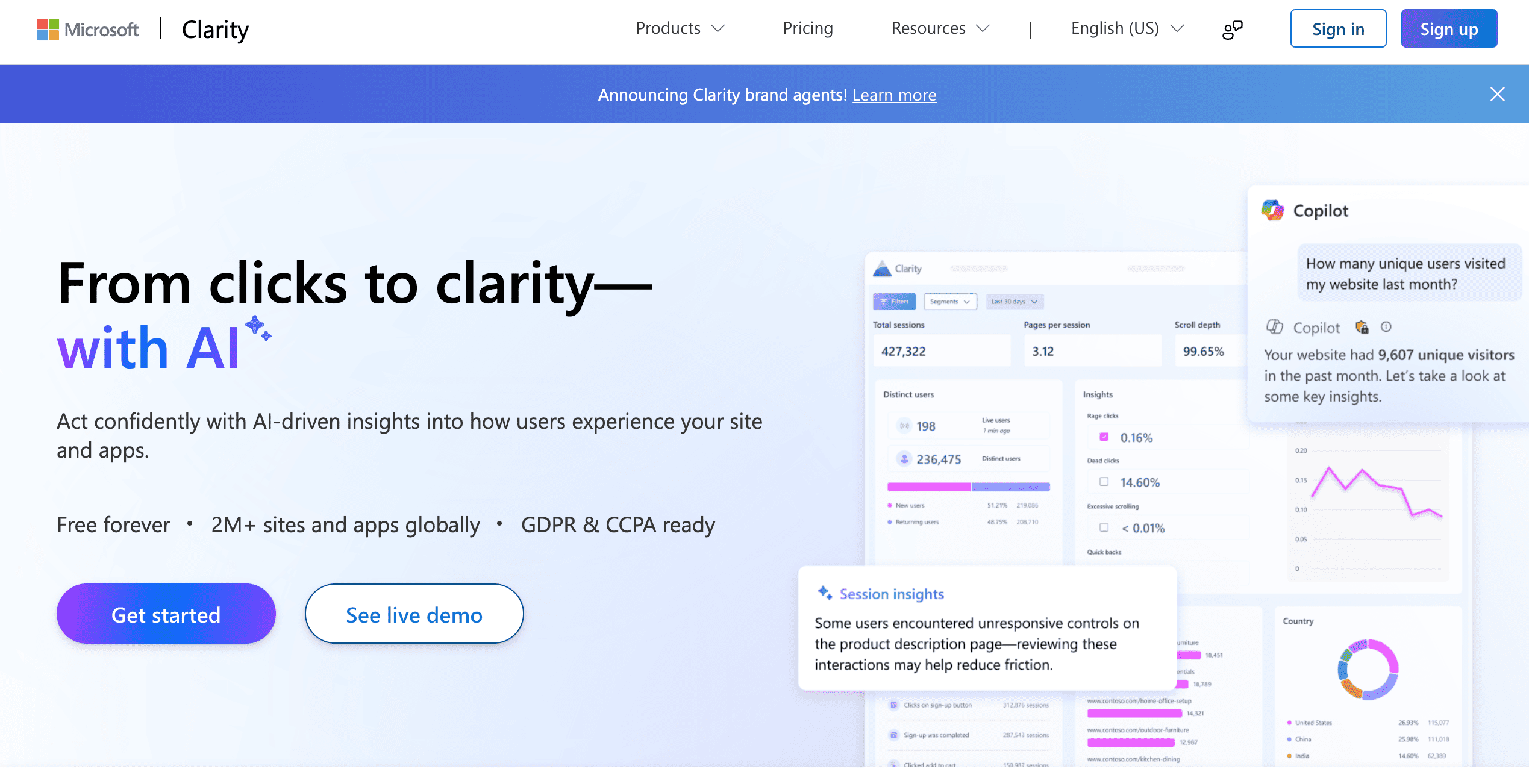 Microsoft Clarity  Homepage
