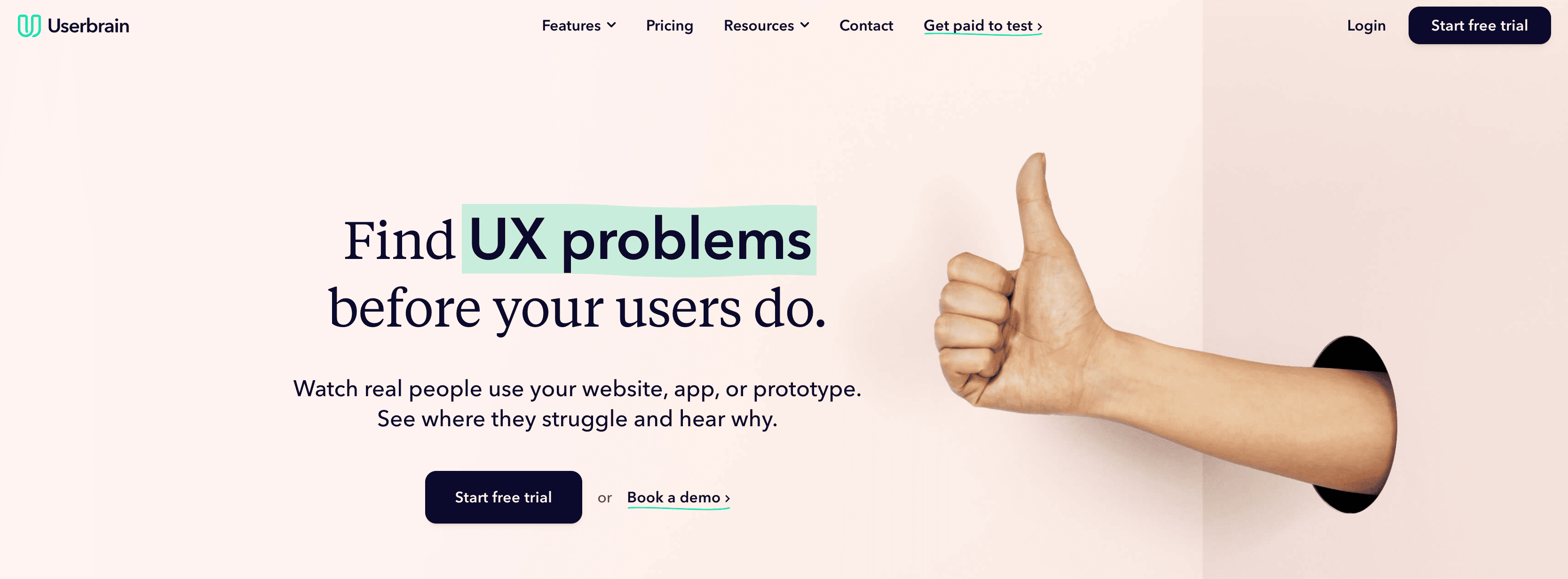 Userbrain homepage