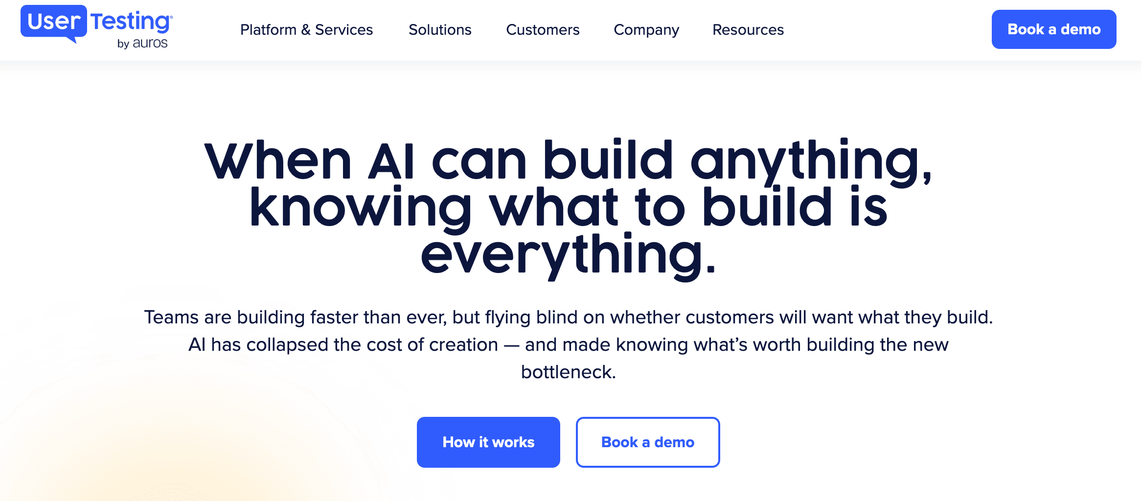 UserTesting homepage