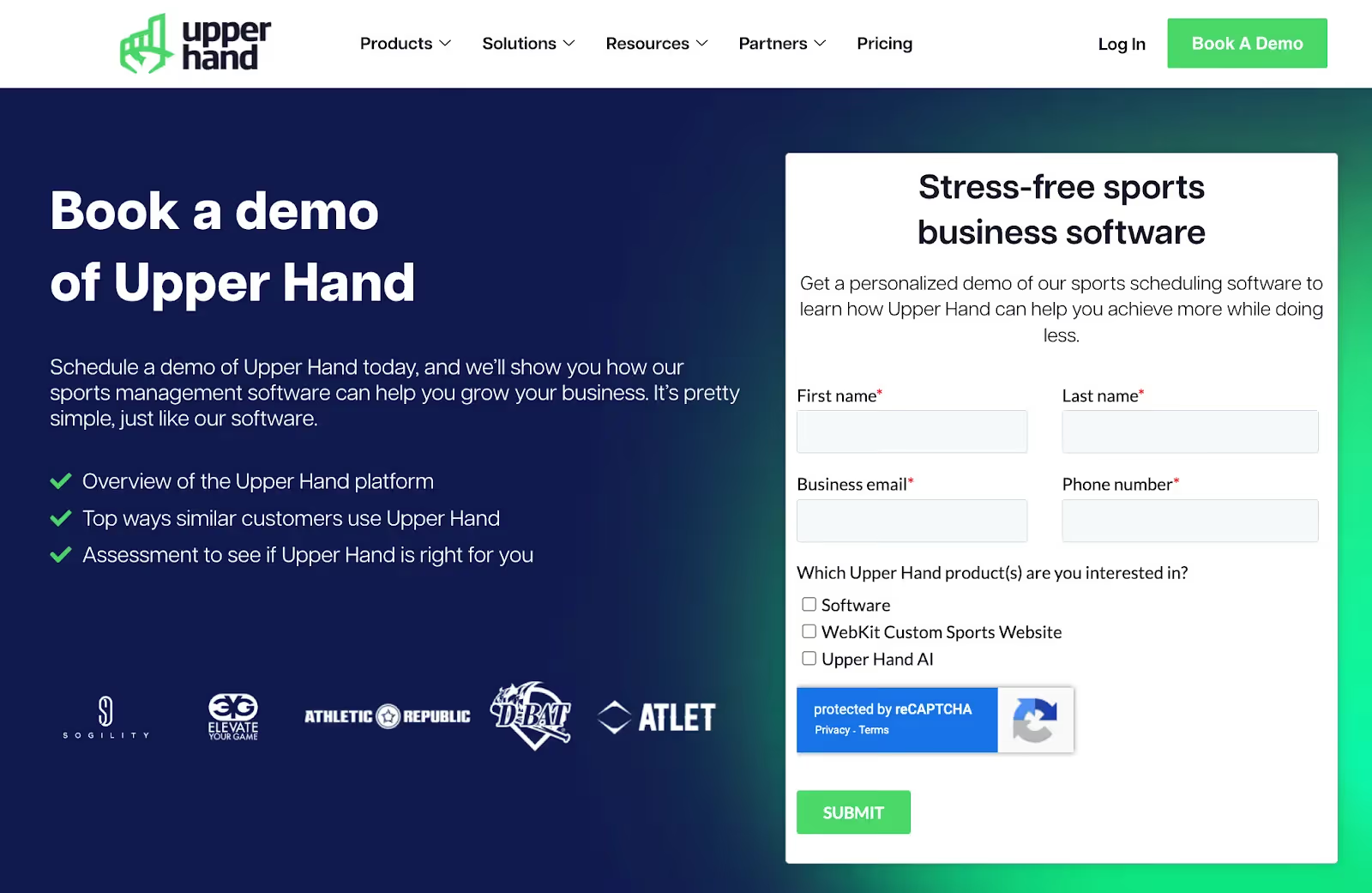 Upper Hand Screenshot of the CRO Test 