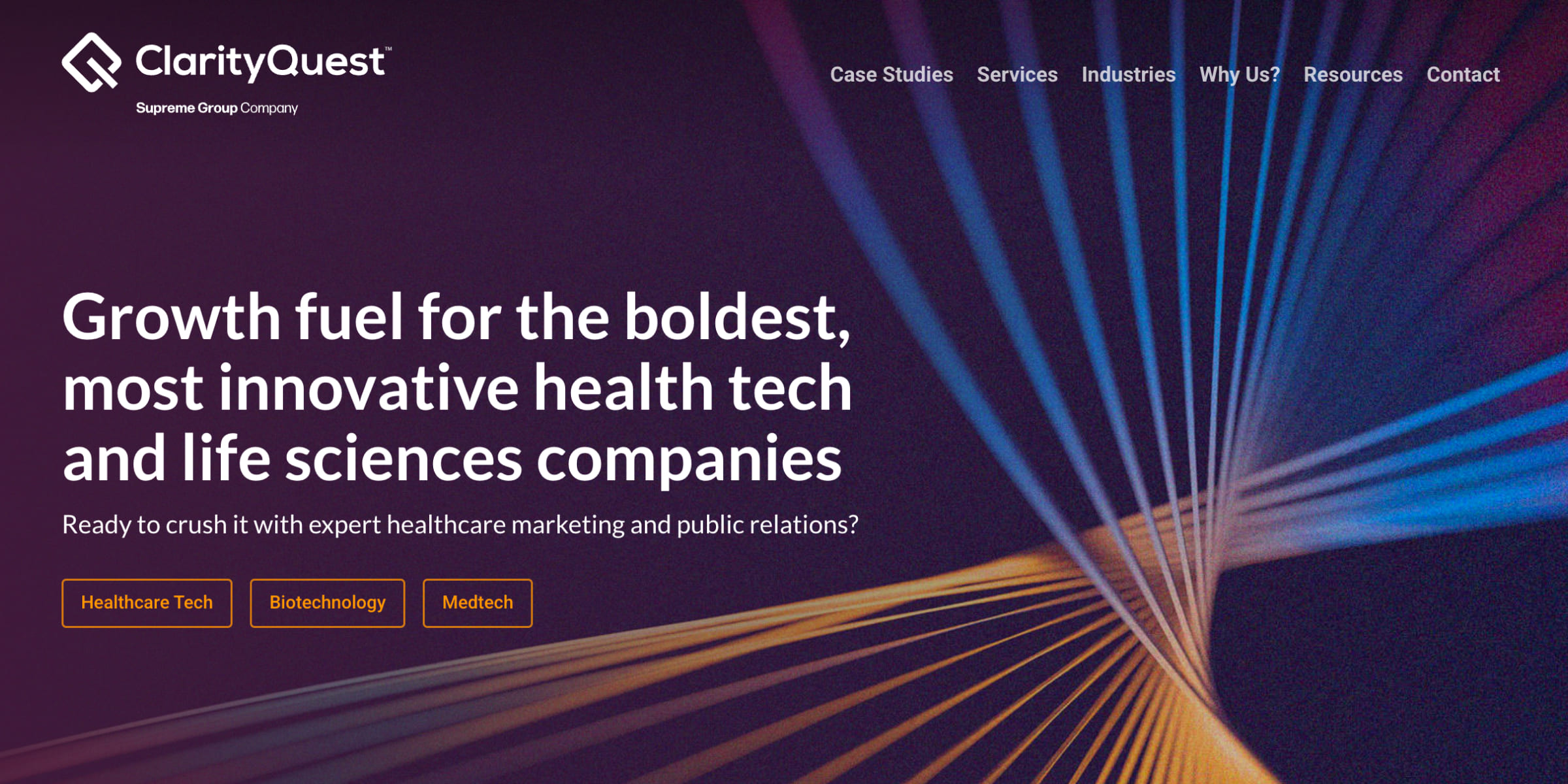 Clarity Quest - HelthTech Industry Page