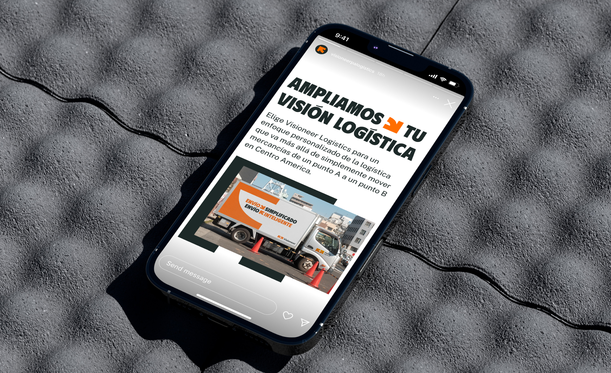 Car mockup design with branded element of logistic company