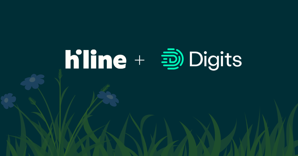 hiline and digits logos against flowers