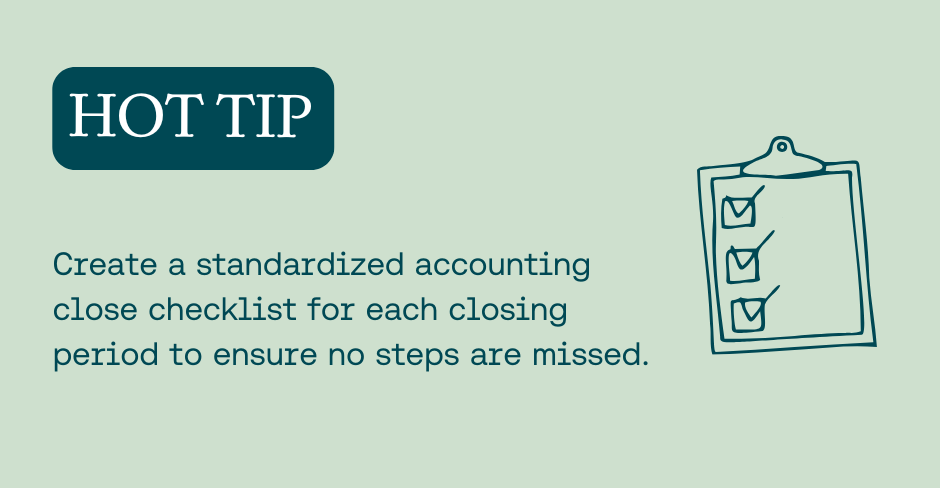 Hot tip on creating an accounting checklist