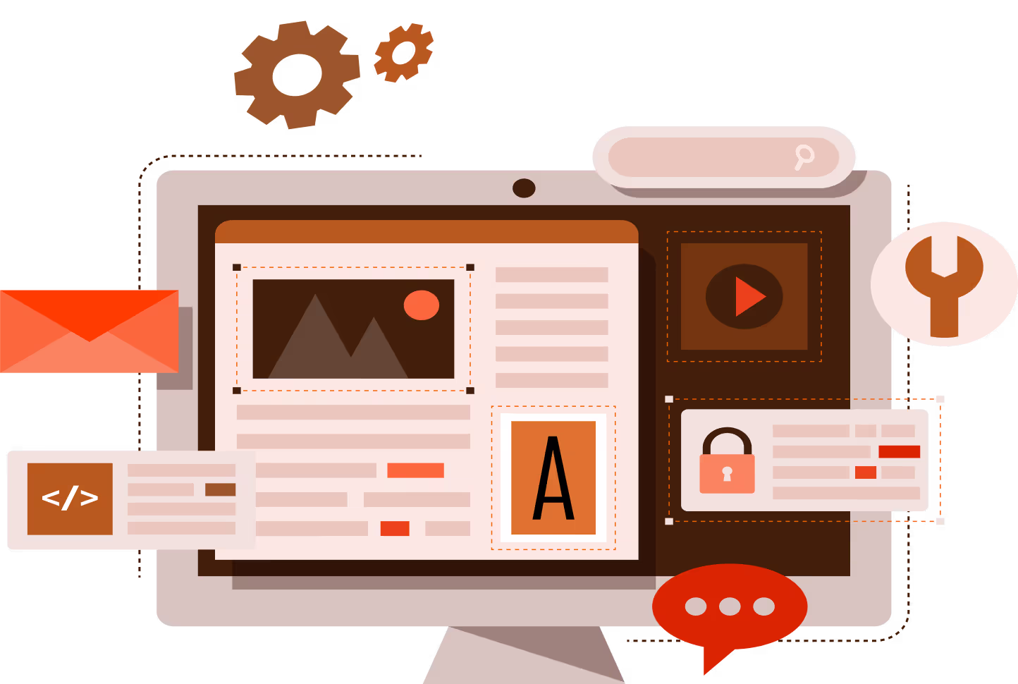 A web design and development showcasing image on the snacheap's homepage