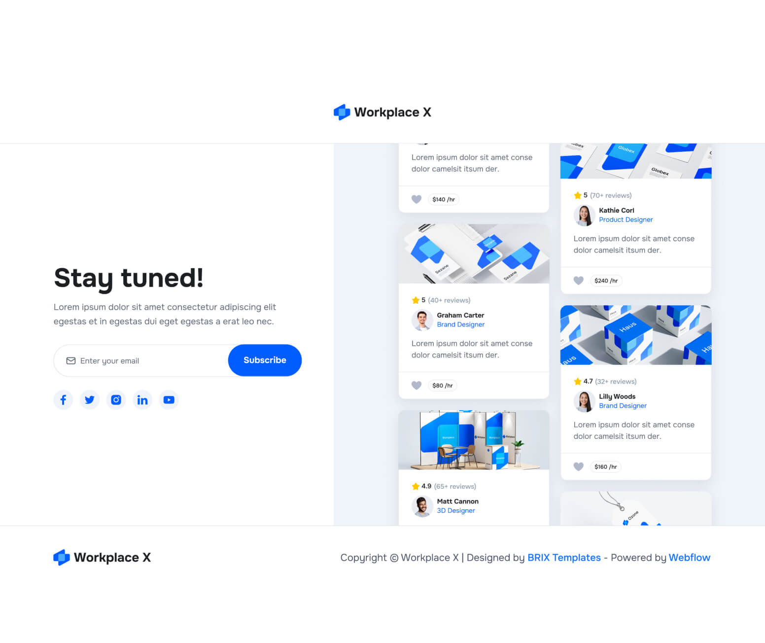 Workplace X - Coming Soon Page - Freelance Marketplace Webflow Template