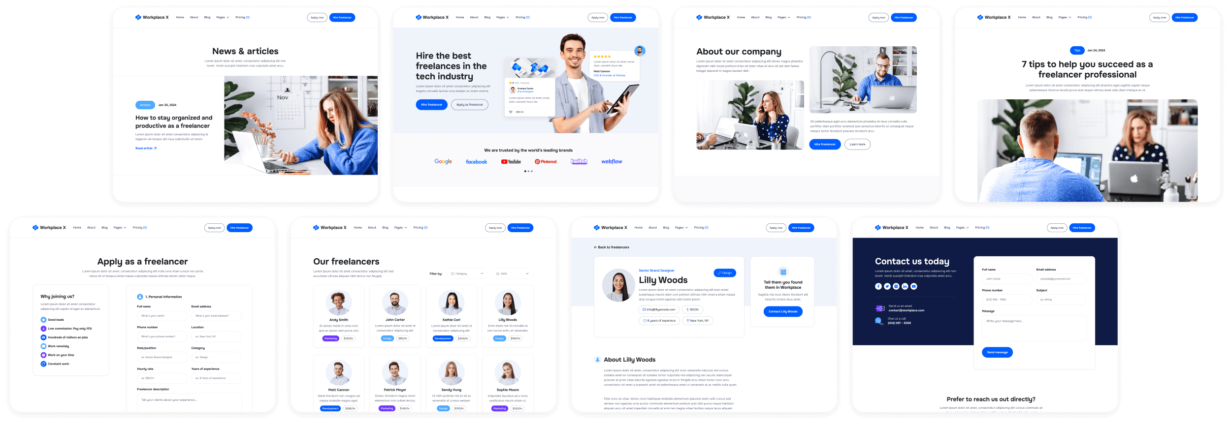 Workplace X - Buy On Webflow - Freelance Marketplace Webflow Template