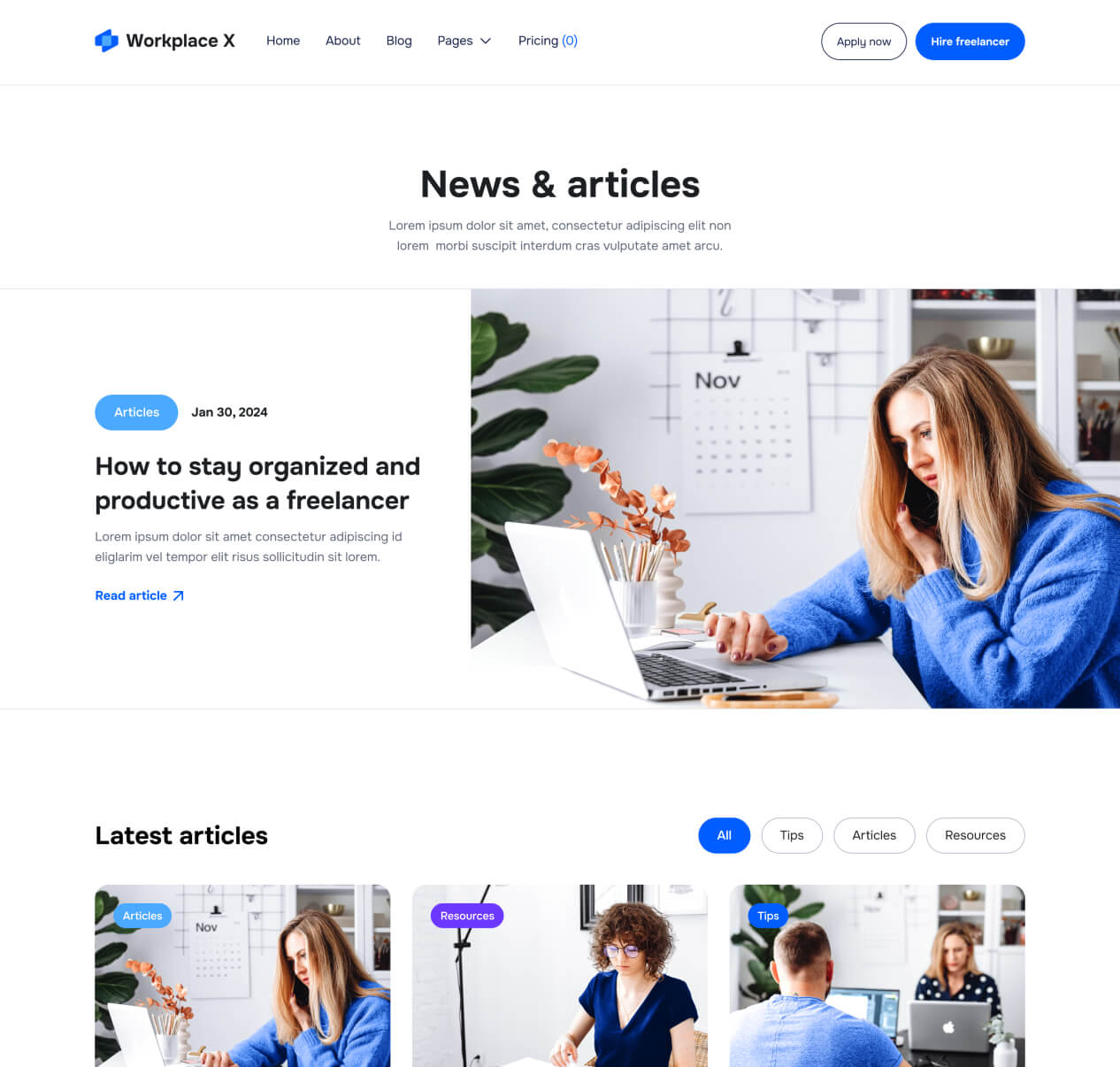 Workplace X - Blog Page - Freelance Marketplace Webflow Template