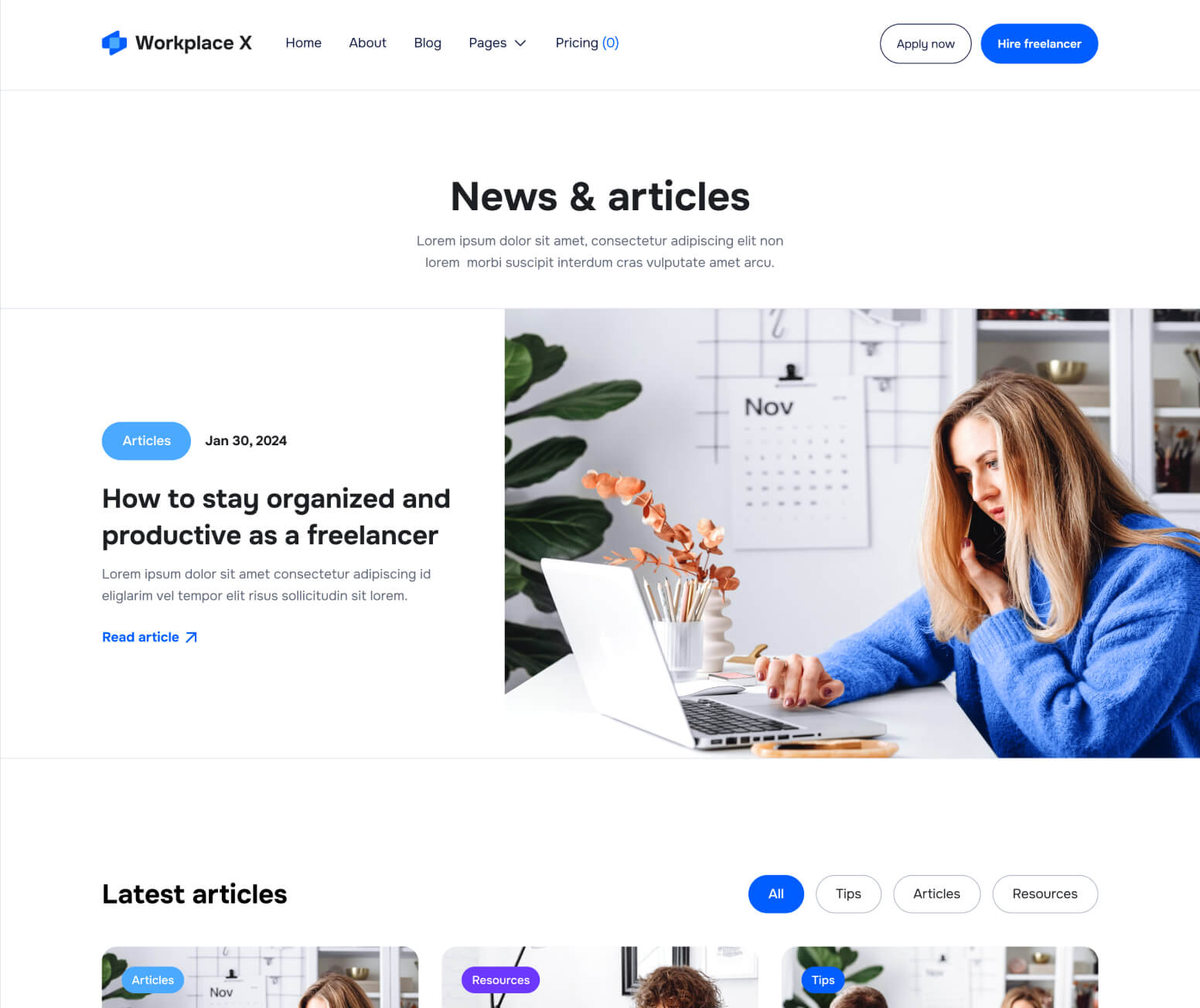 Workplace X - Blog Page - Freelance Marketplace Webflow Template
