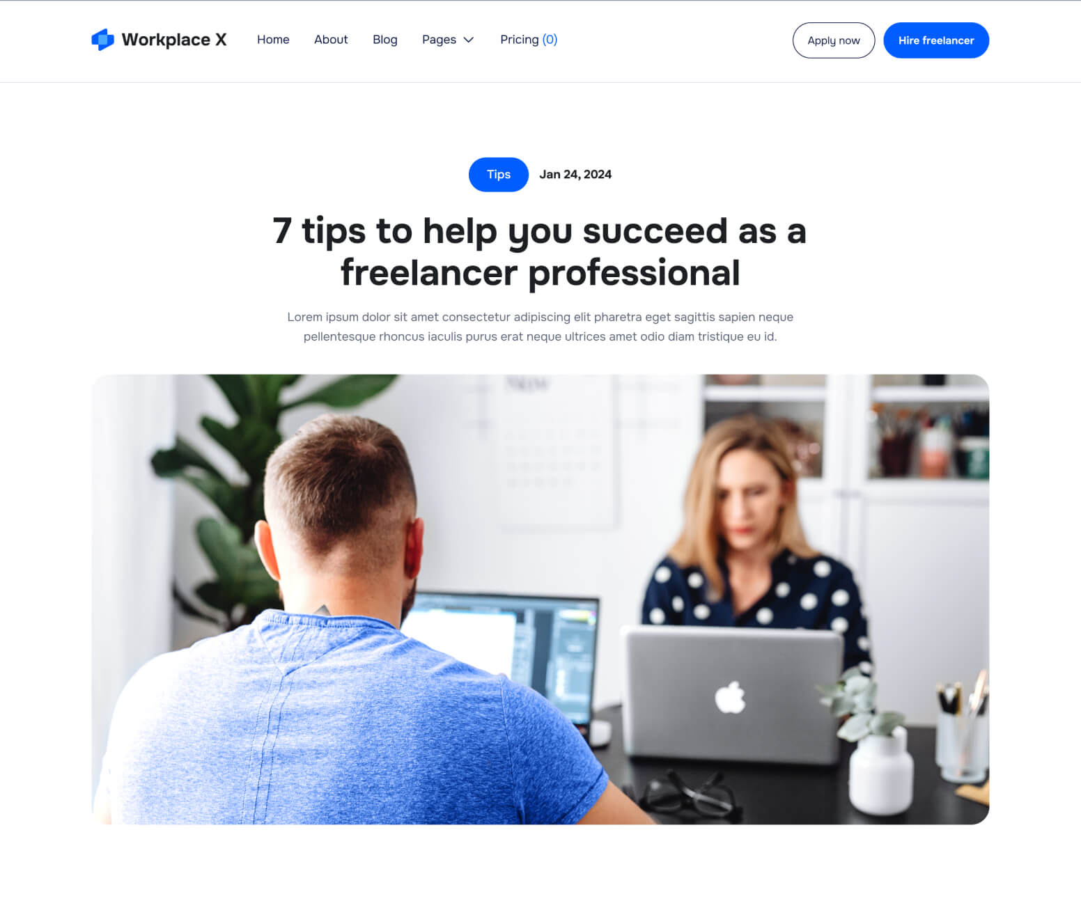 Workplace X - Blog Post Page - Freelance Marketplace Webflow Template