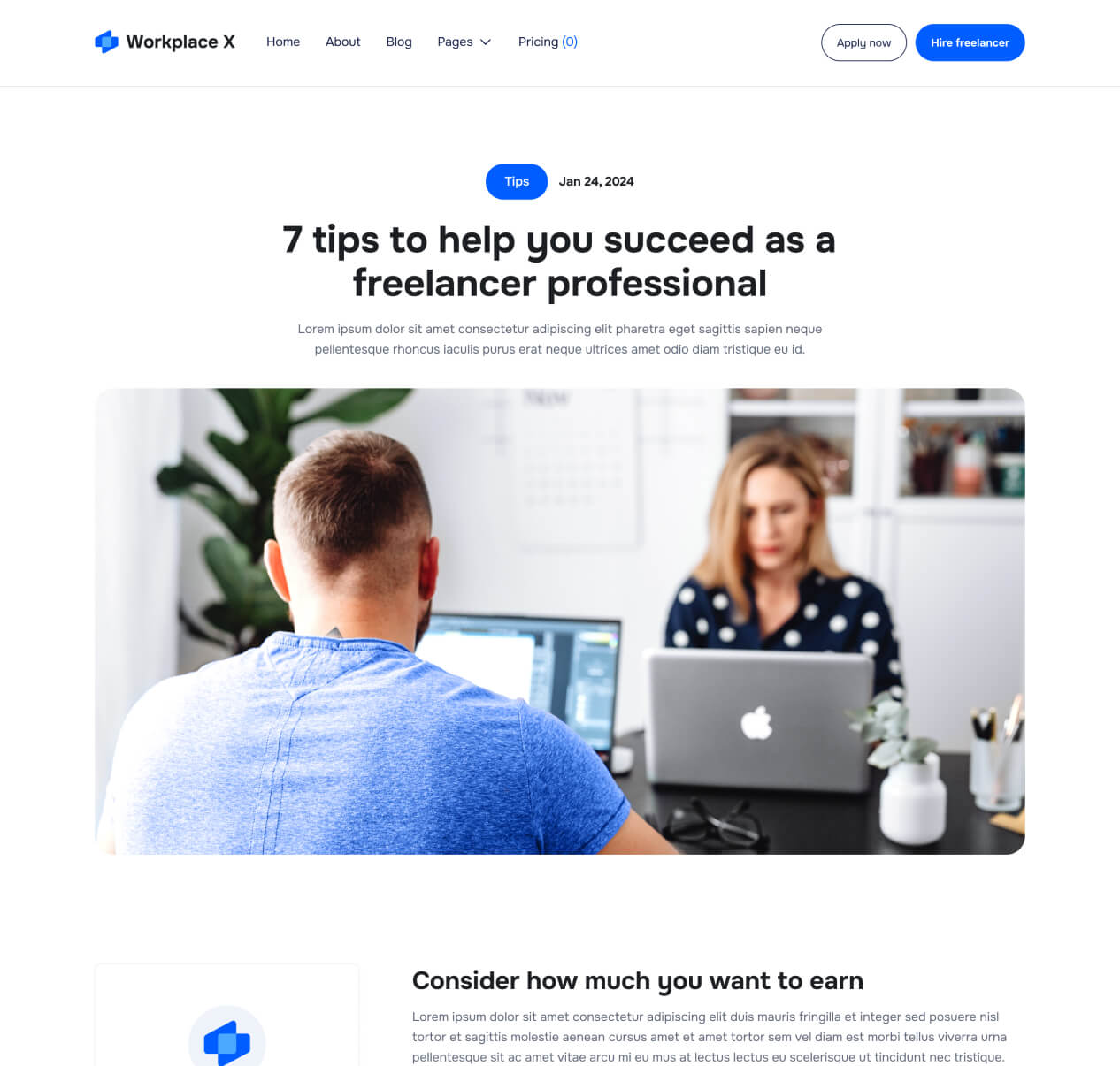 Workplace X - Blog Post Page - Freelance Marketplace Webflow Template