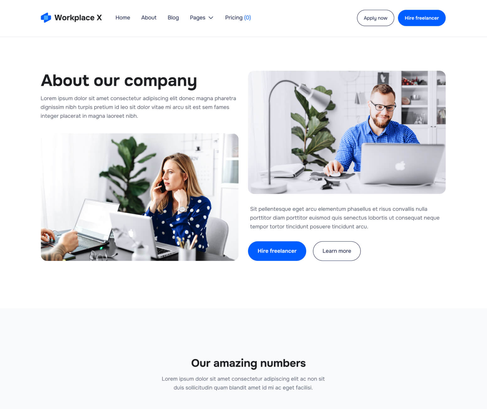 Workplace X - About Page - Freelance Marketplace Webflow Template