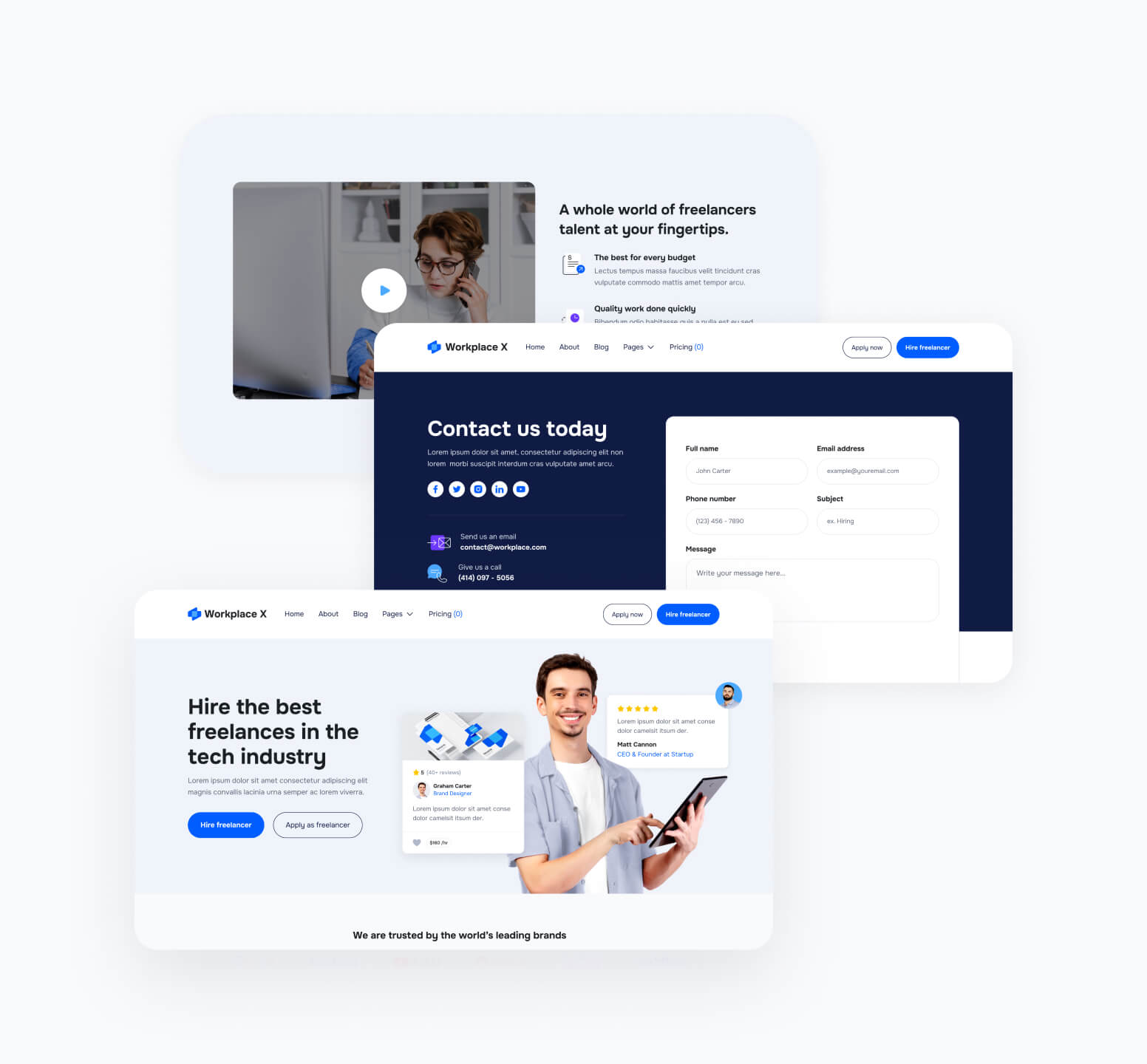 Workplace X - 32 Sections - Freelance Marketplace Webflow Template