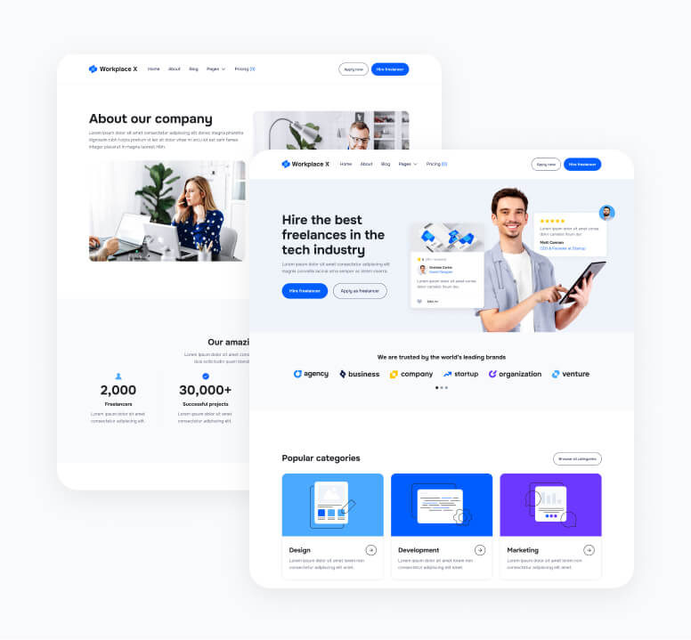 Workplace X - Pages Included - Freelance Marketplace Webflow Template