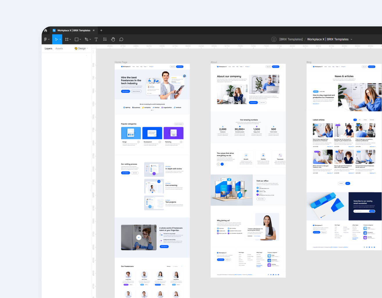 Workplace X - Figma File Included - Freelance Marketplace Webflow Template