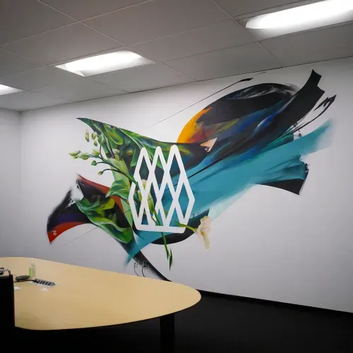 Cirsum Biosciences office mural by Mindful Murals in conference room