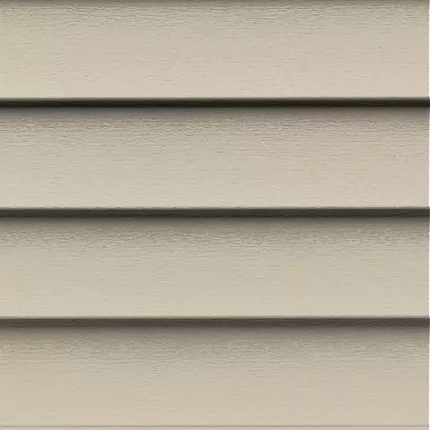 Mastic Carvedwood 44 vinyl siding close-up sample in warm cedar