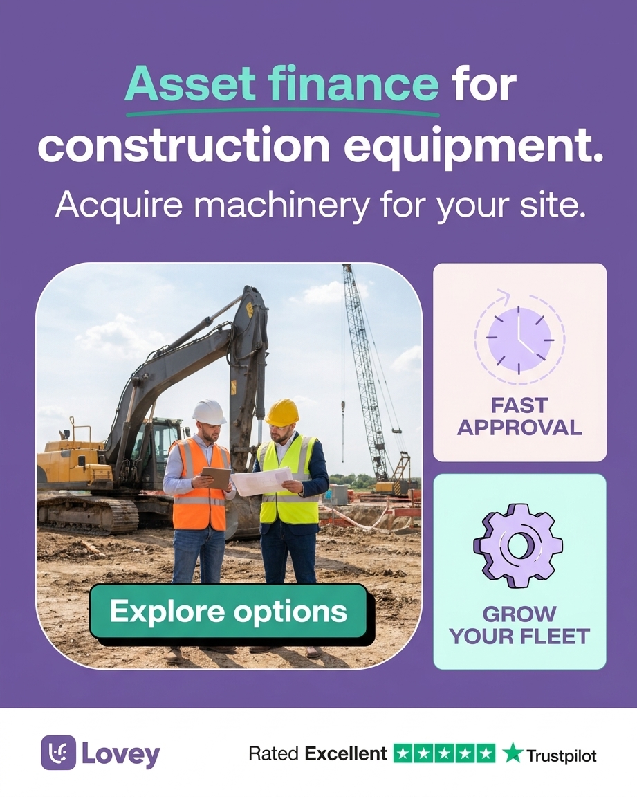 Asset finance for construction equipment