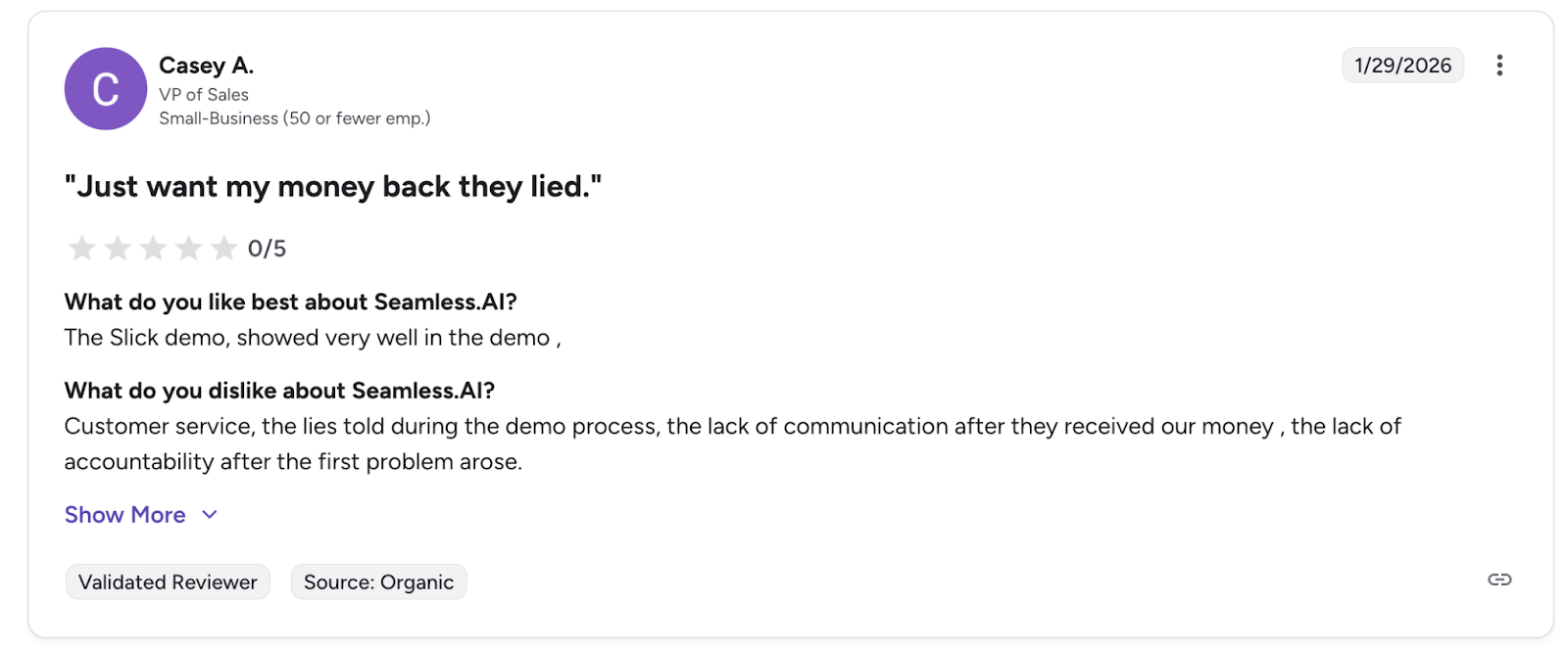 Seamless AI G2 reviews
