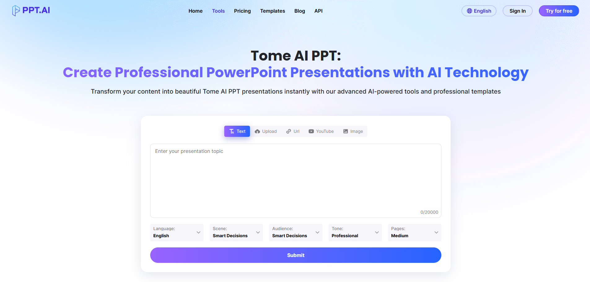 Tome for AI Presentation Generation
