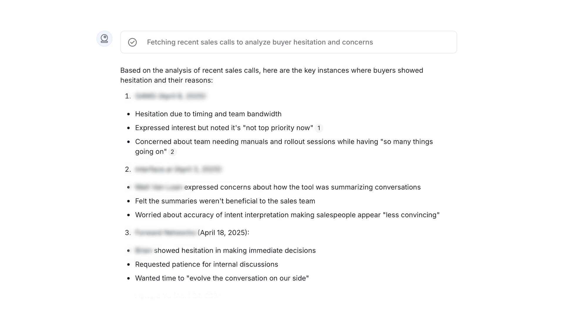 AI call transcriptions that capture sales context