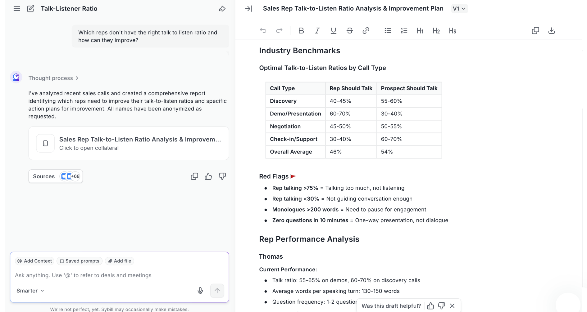 how to measure sales talk to listen ratio