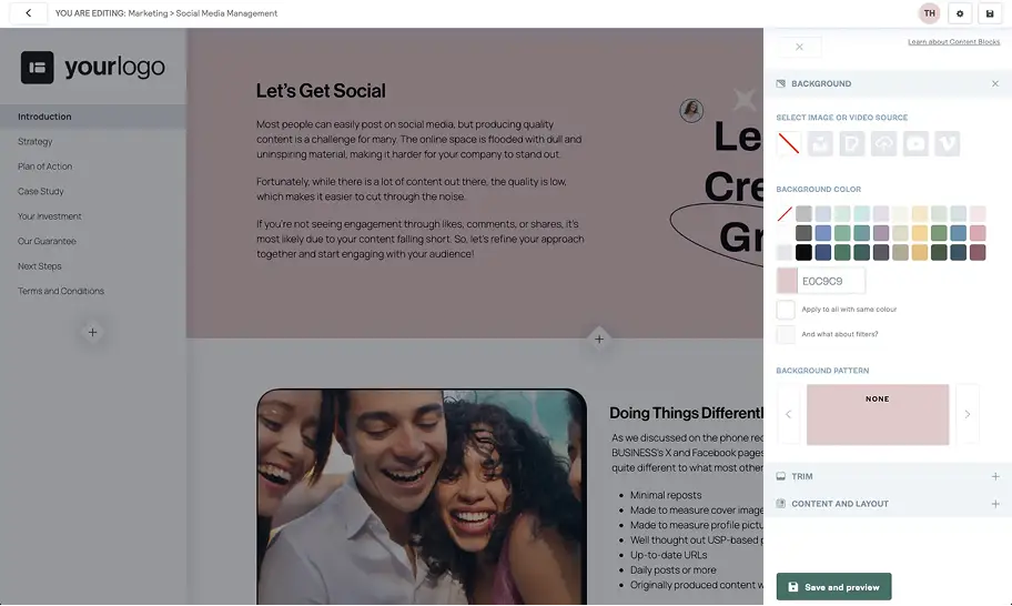 Better Proposals as a sales proposal software