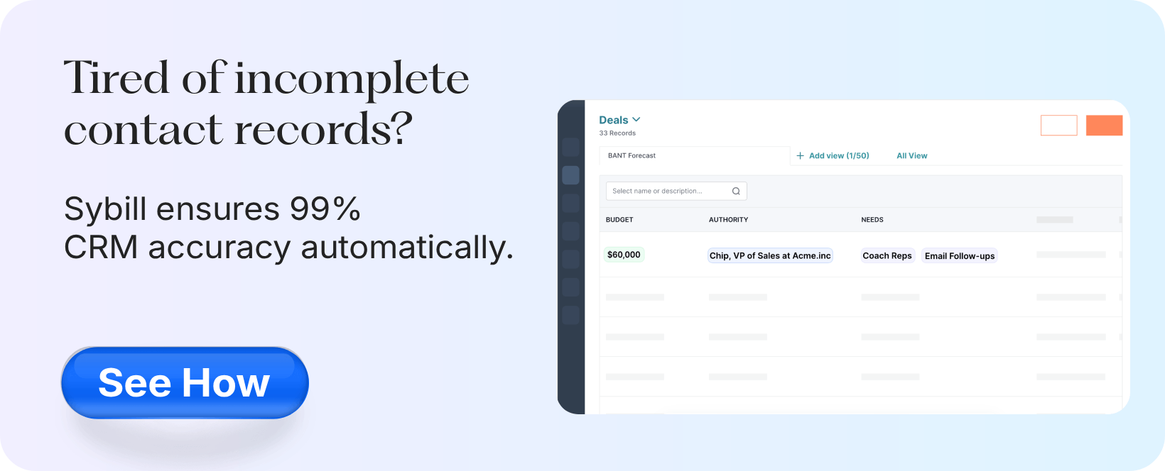 Sybill delivers 99% accurate automatic CRM updates