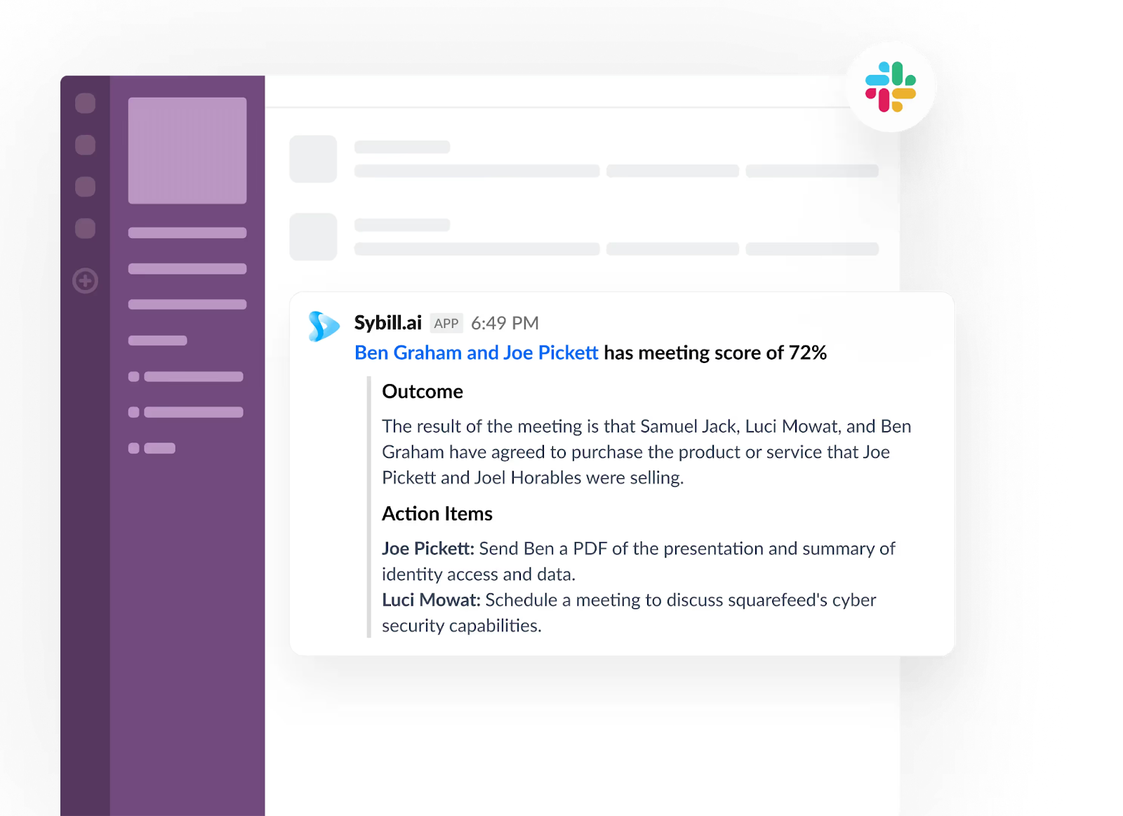 Sybill auto-posts to Slack after every call