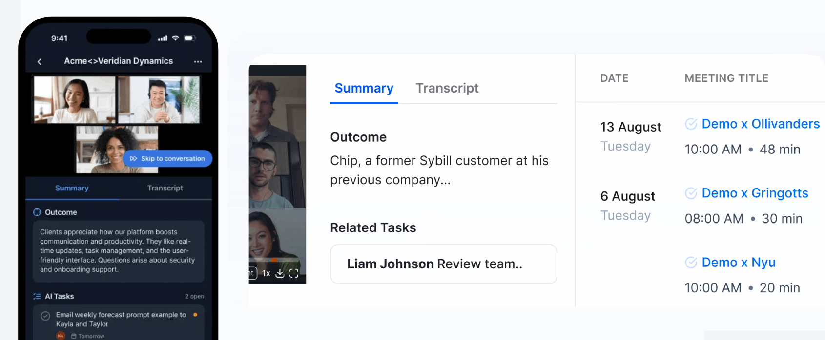 In-person sales meeting with completed Magic Summary and structured deal sections.