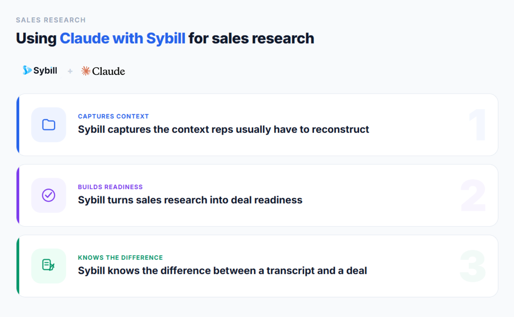 how to use claude for sales research with sybill integration