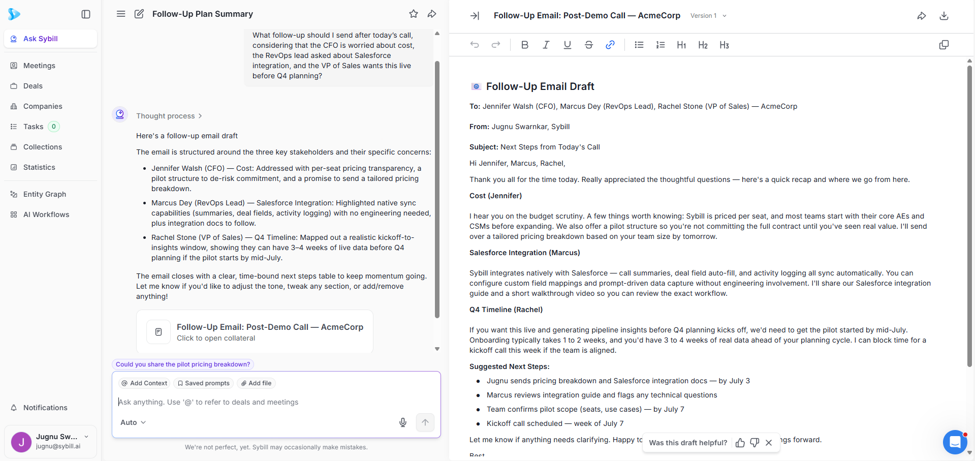 chatgpt vs claude vs sybill for sales