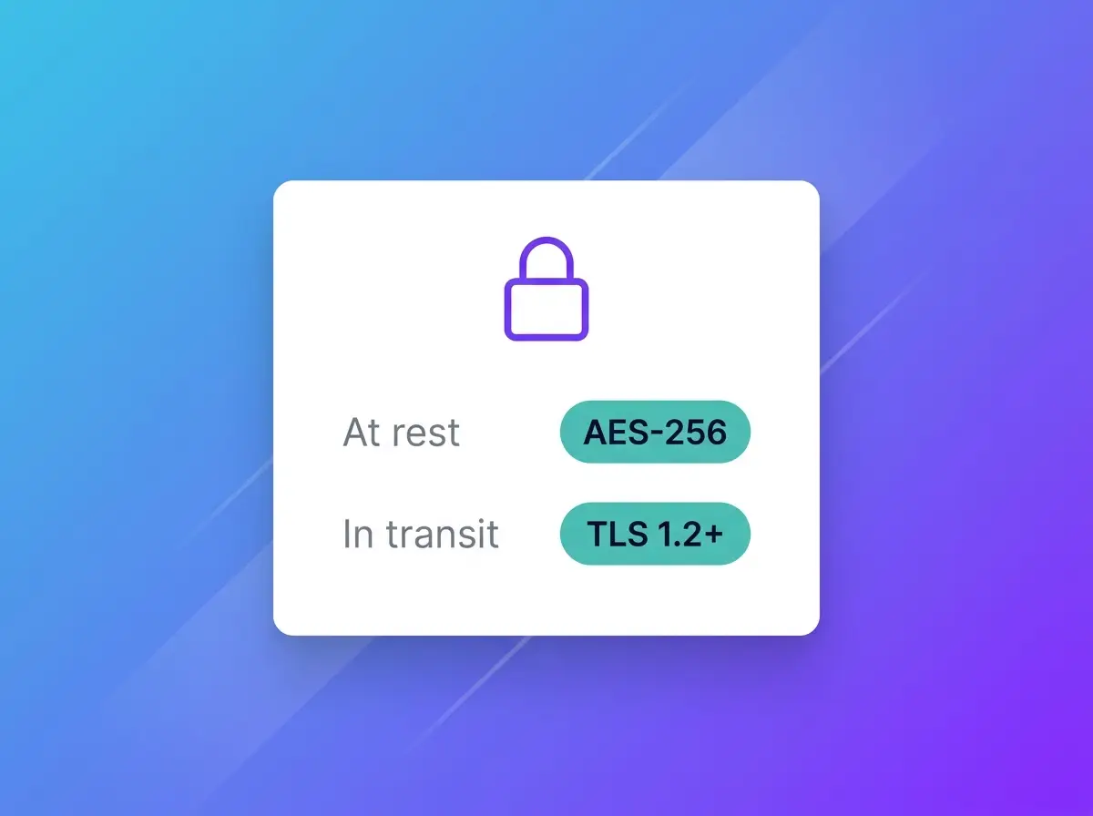 AES-256 encryption at rest and in transit