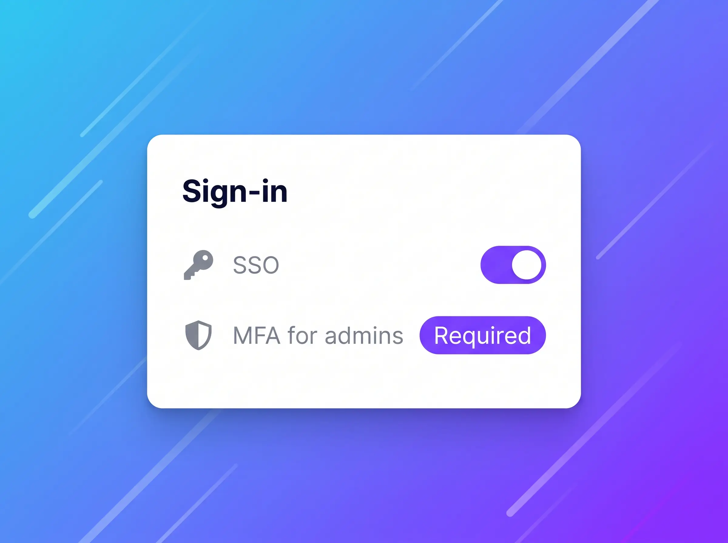 SSO and required MFA for admins