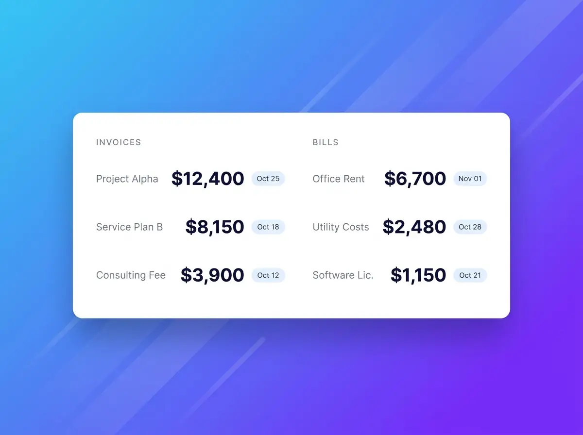 Every outstanding invoice and bill at your fingertips