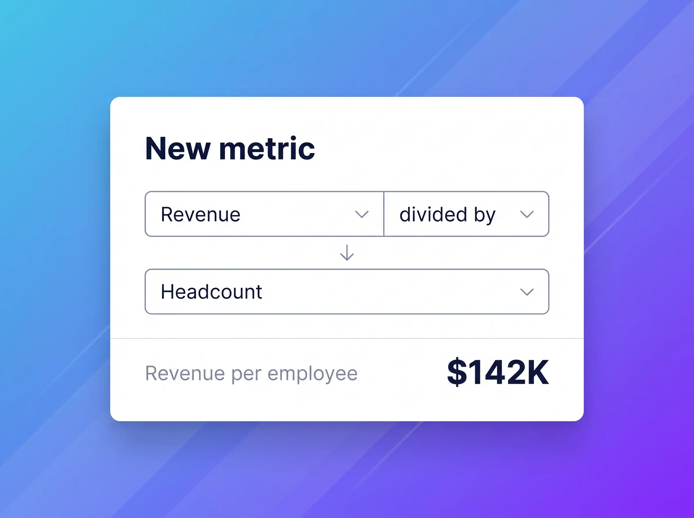Customizable metrics without messy formulas