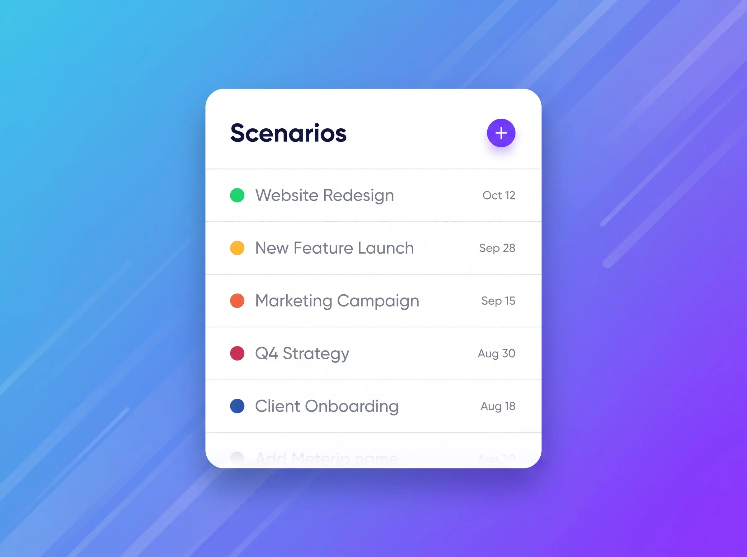 Unlimited scenario planning