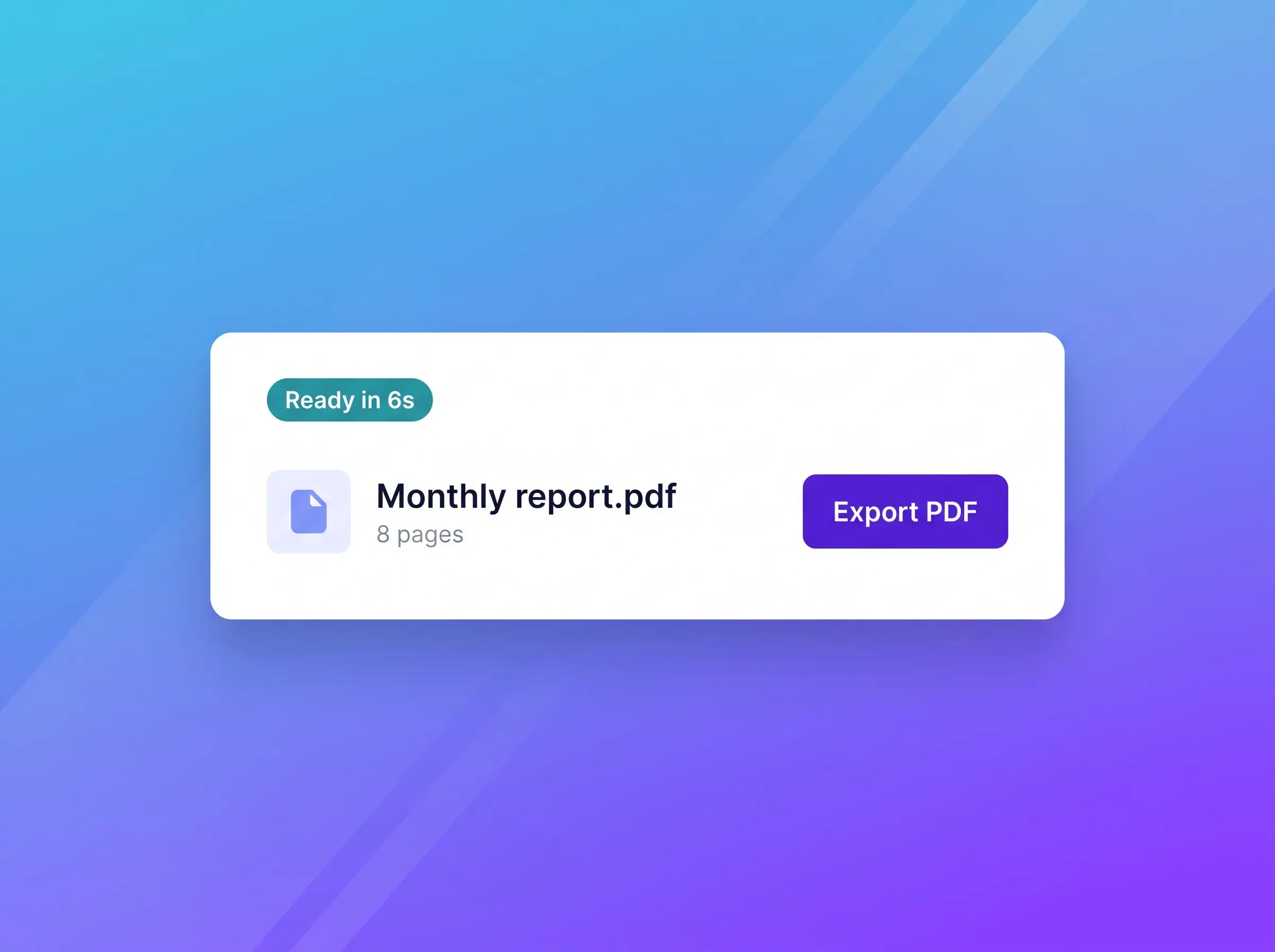 Custom PDF reports in seconds