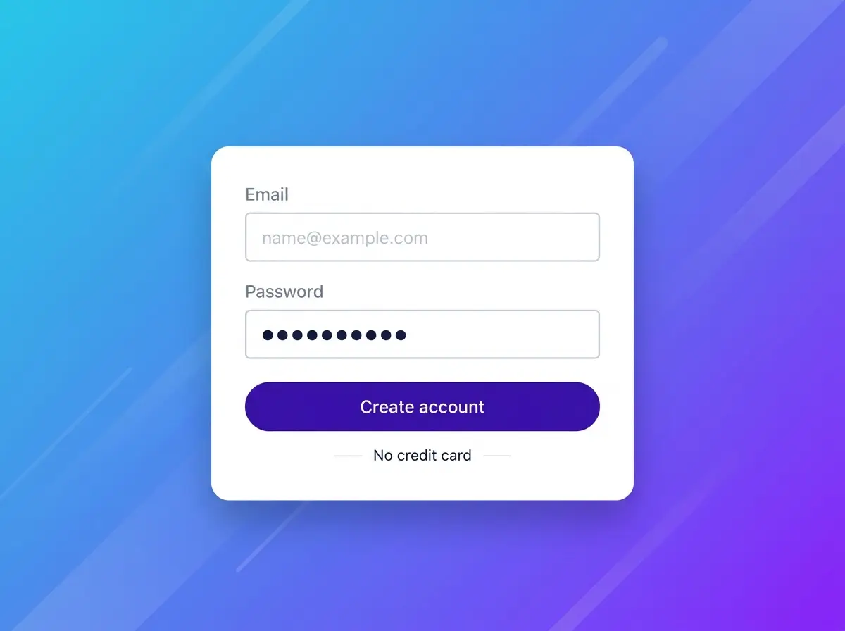 Create your Clockwork account with just an email and a password