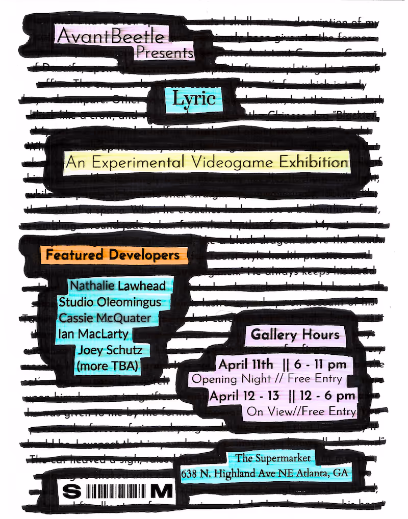 AvantBeetle Presents: Lyric - An Experimental Videogame Exhibition