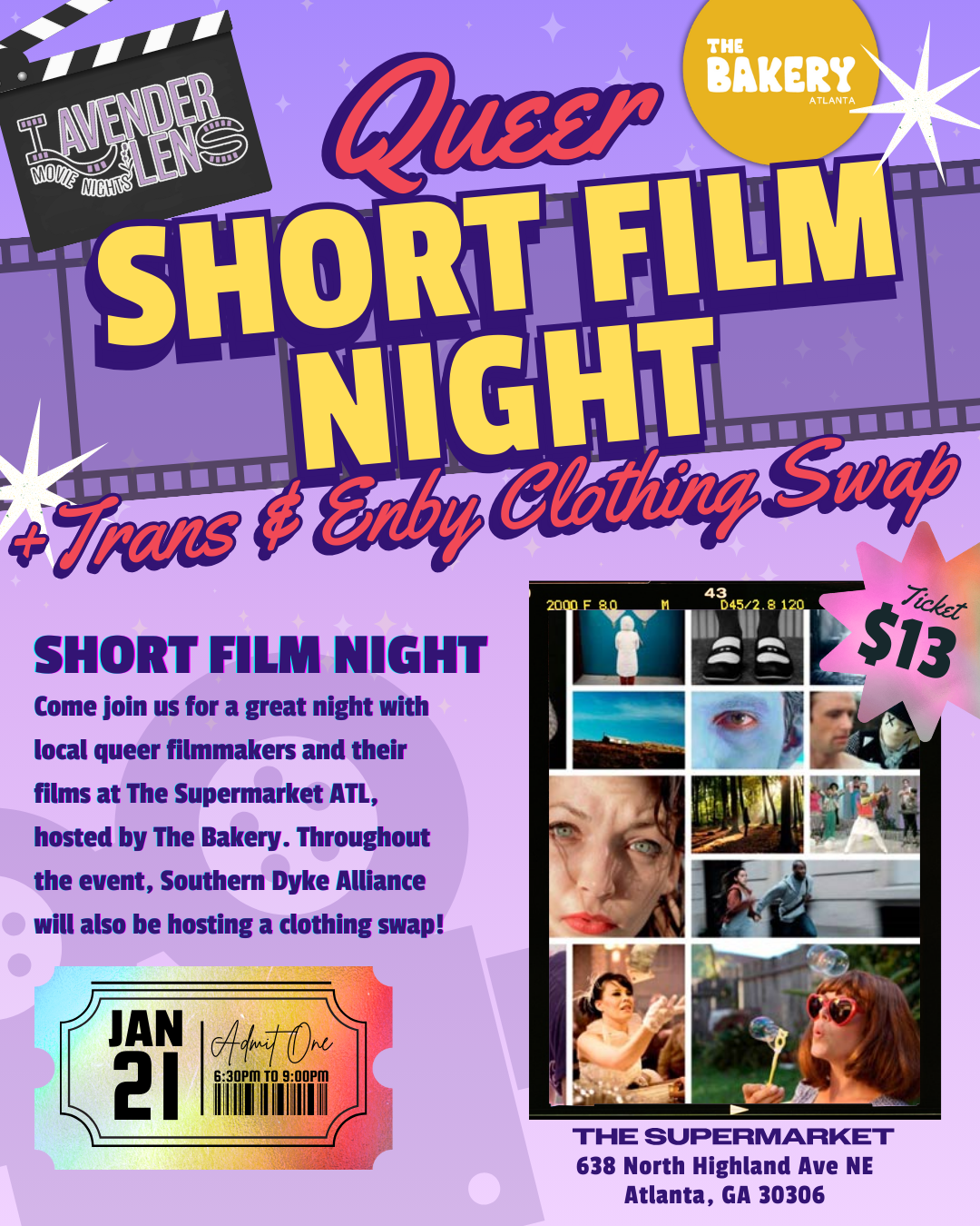 Lavender Lens ~ Queer Shorts Night and Trans + Enby Clothing Swap