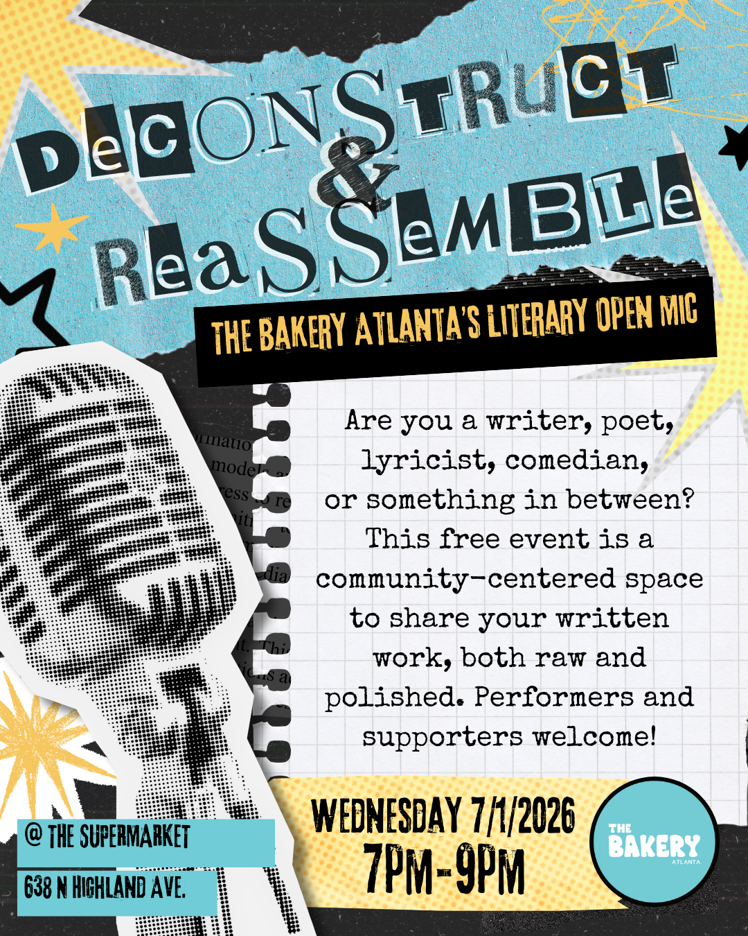 Deconstruct and Reassemble - July Literary Open Mic