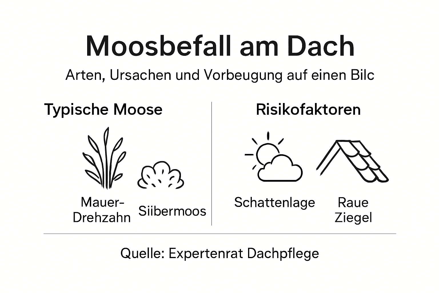 Übersicht: Welche Moosarten finden sich auf Dächern und welche Gefahren bergen sie?