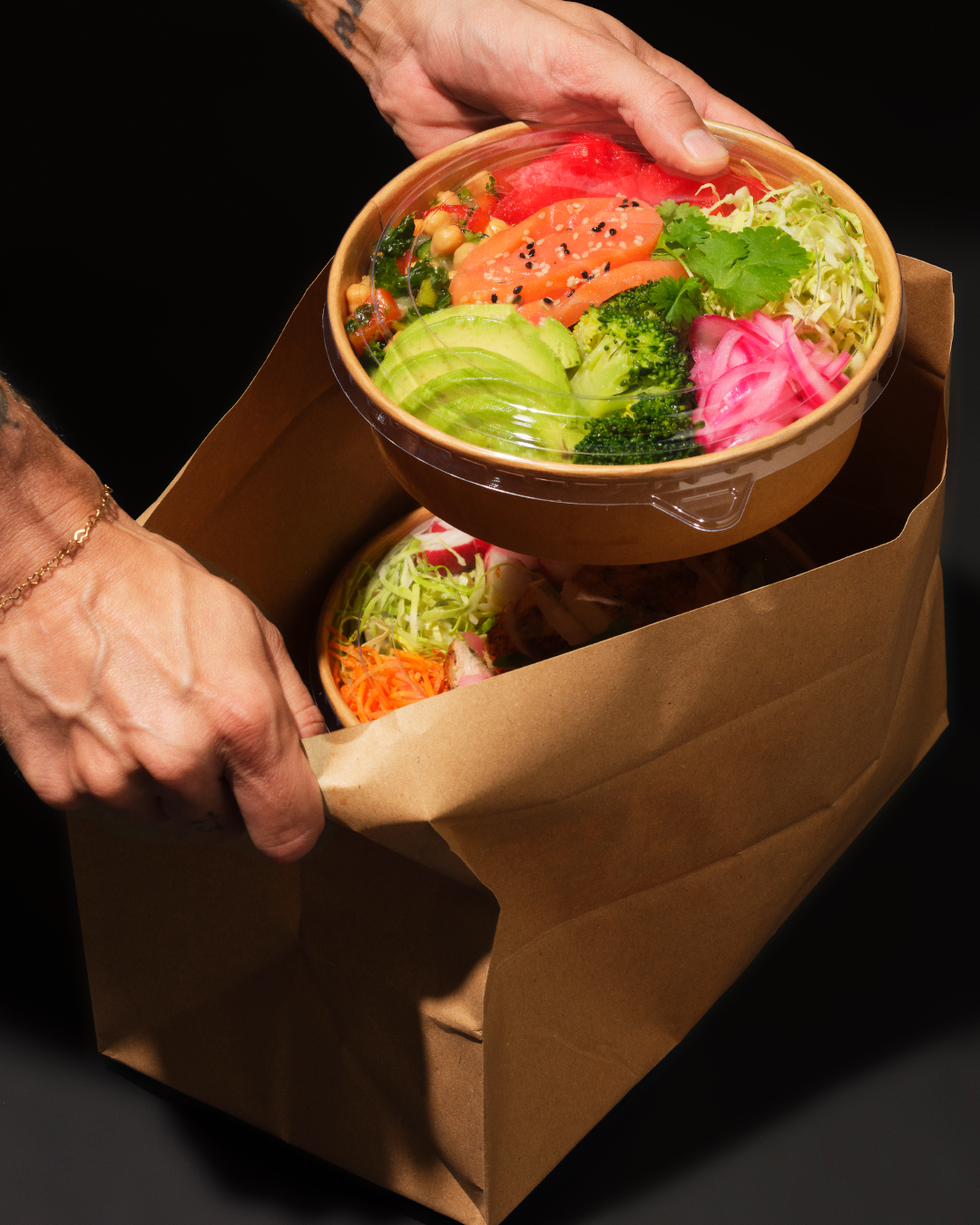poke bowls i 4 forskellige varianter