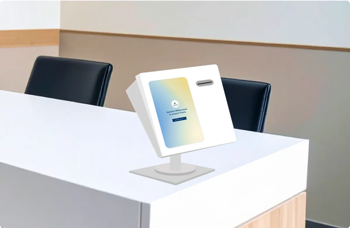 Check-in Terminal auf dem Empfangstresen