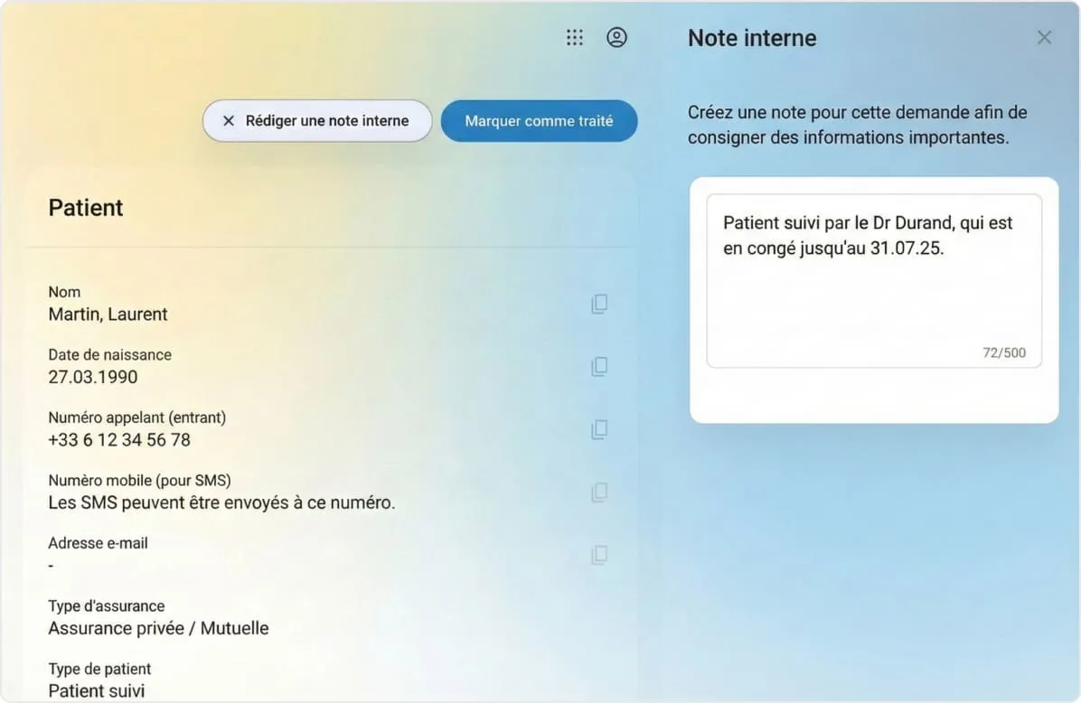 Les résumés d'appels peuvent être annotés.
